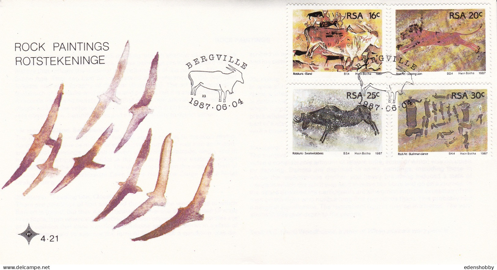 1987 SOUTH AFRICA RSA 1987 10 Official First Day Covers FDC 4.2 4.20.1 4.21 4.22 4.22.1 4.23 - Cartas & Documentos