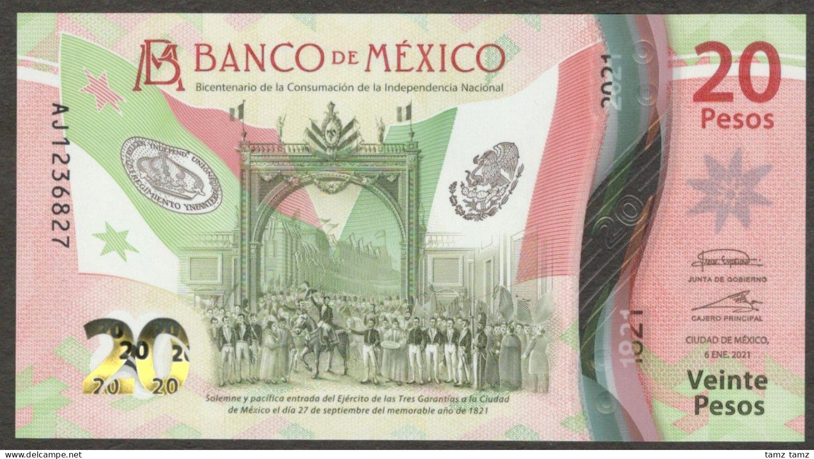 Mexico 20 Pesos Polymer Commemorative 2021 UNC - Mexique