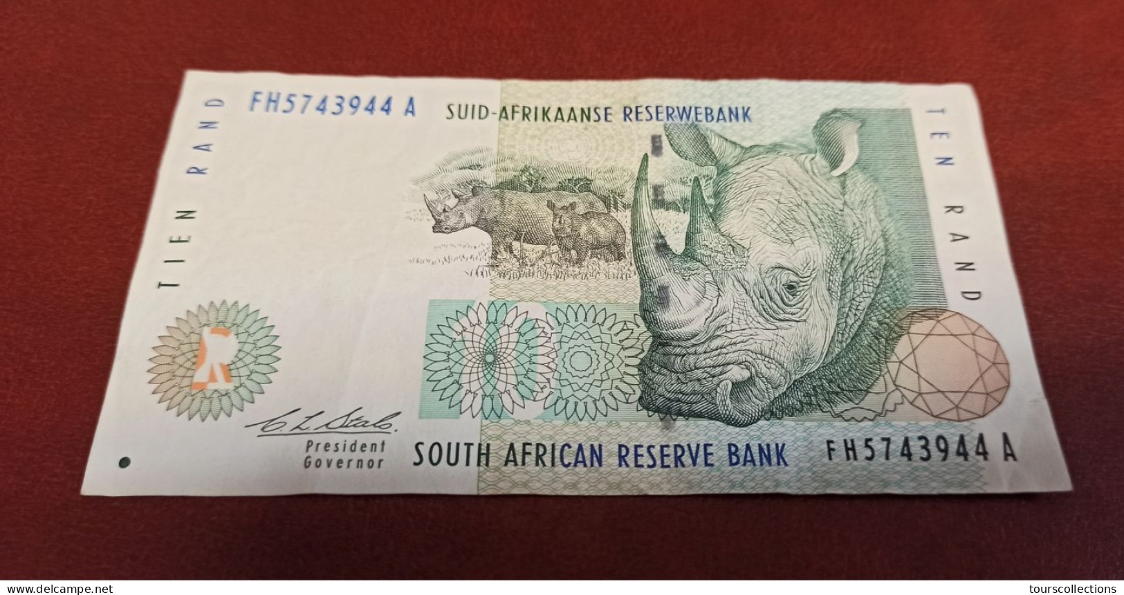 BILLET AFRIQUE DU SUD De 1993 - South Africa Rhinocéros TEN RAND - FH5743944A - Signature C.L Stals De 1993 - Südafrika