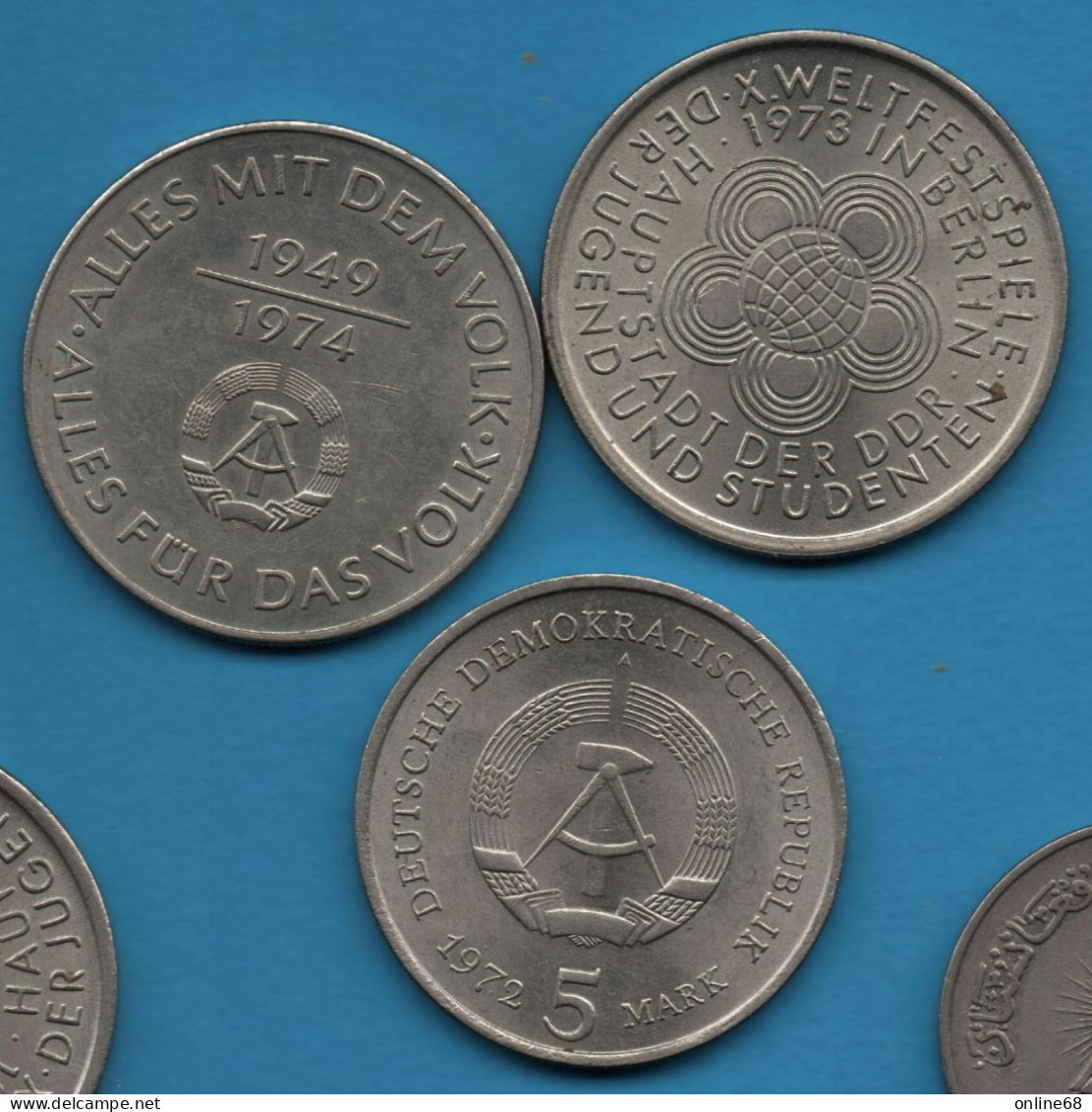 DDR RDA LOT MONNAIES 3 COINS: 5 + 10 MARK  1972 - 73 - 74 - Kiloware - Münzen