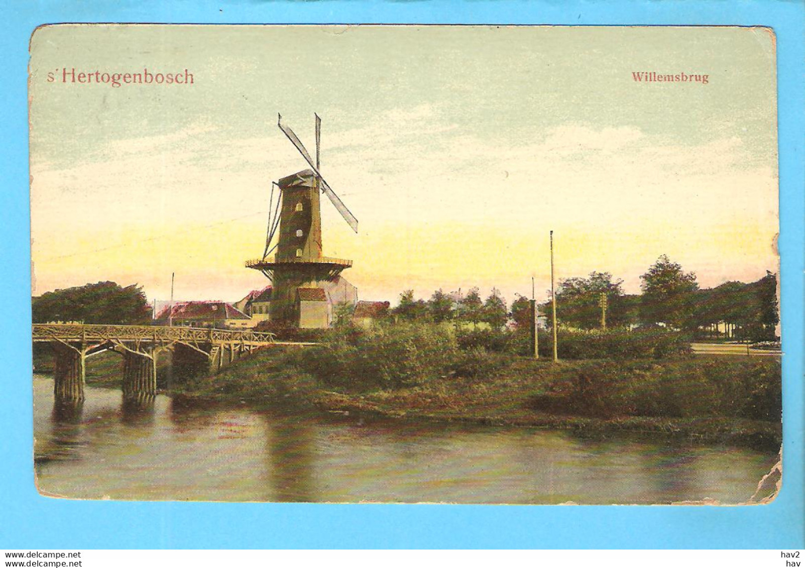 Hertogenbosch Willemsbrug Met Molen 1911 RY56825 - 's-Hertogenbosch