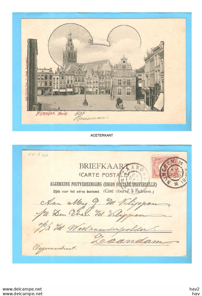 Nijmegen Markt Met Jugendstilrand 1901 RY55630 - Nijmegen