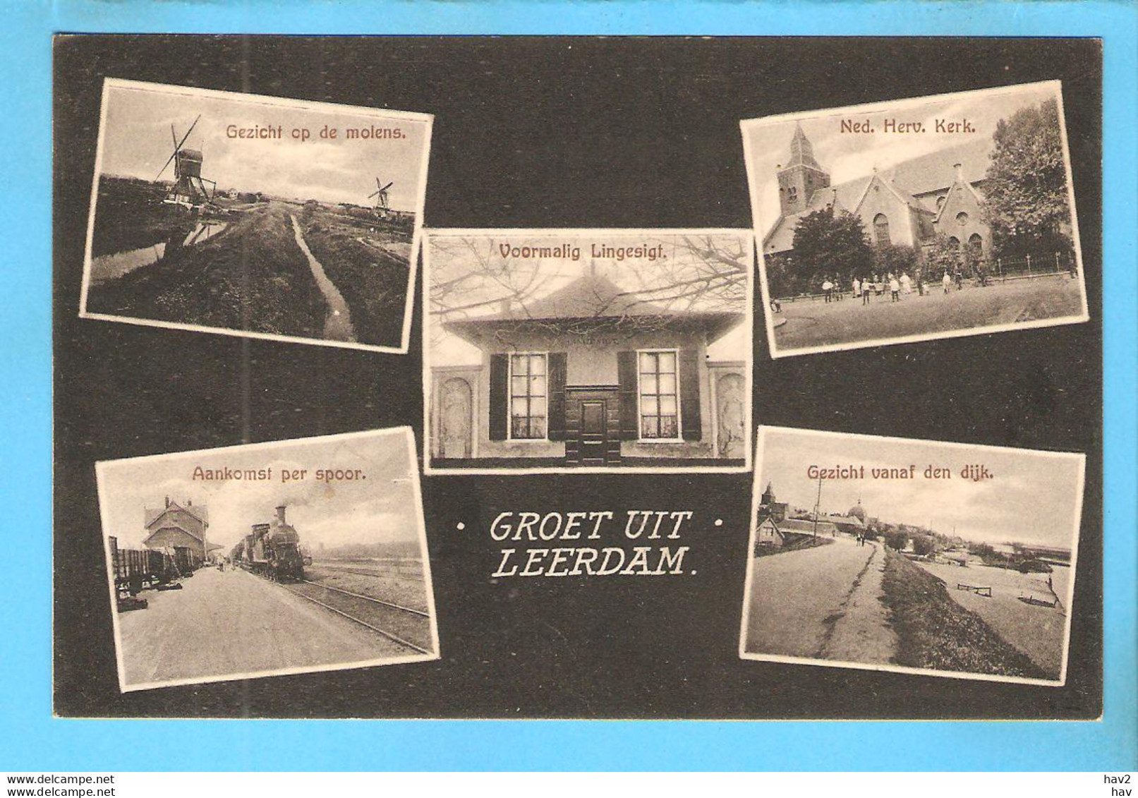 Leerdam 5-luik Groet Uit 1915 RY56394 - Leerdam