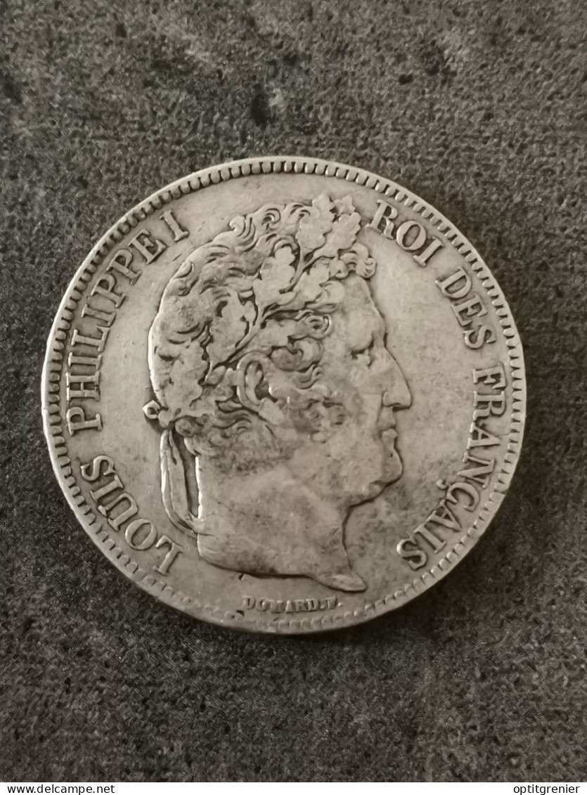 5 FRANCS ARGENT LOUIS PHILIPPE I 1835 M TOULOUSE DOMARD 2è RET. 461218 EX. - 5 Francs