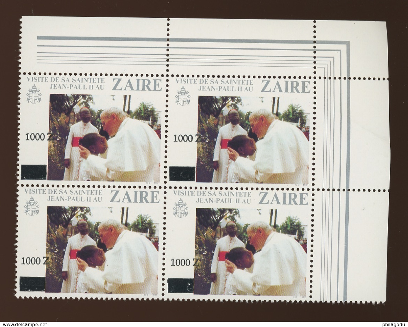 1991 Nov. COB Ex 1420-1433  S.S. Le Pape J-P 2.  Bloc De 4 **.    Pope Johanes-Paulus - Unused Stamps