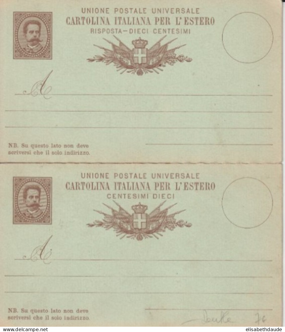 ITALIE - CP ENTIER Avec REPONSE PAYEE - Stamped Stationery