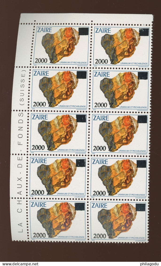 1991 Nov. COB Ex 1420-1433  Mineral   **.   Uranium. Bloc De 10 - Unused Stamps