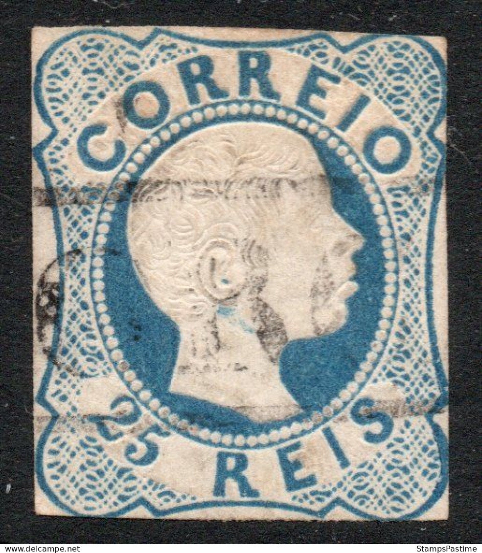 PORTUGAL Antiguo Sello Usado Sin Dentar REY DOM PEDRO V X 25 Reis Años 1855-56 – Valorizado En Catálogo U$S 30,00 - Used Stamps