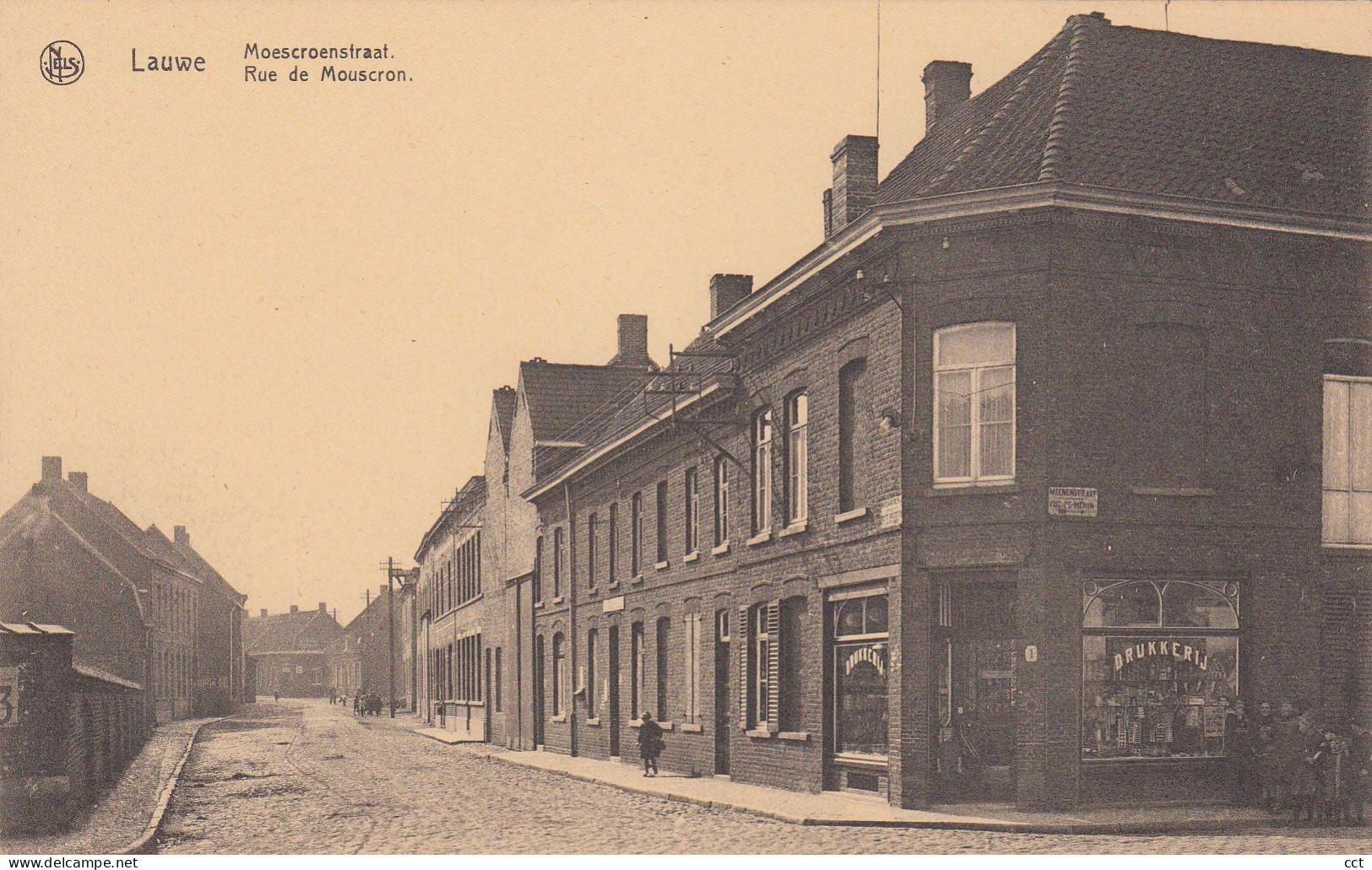 Lauwe  Menen   Moescroenstraat   Rue De Mouscron - Menen