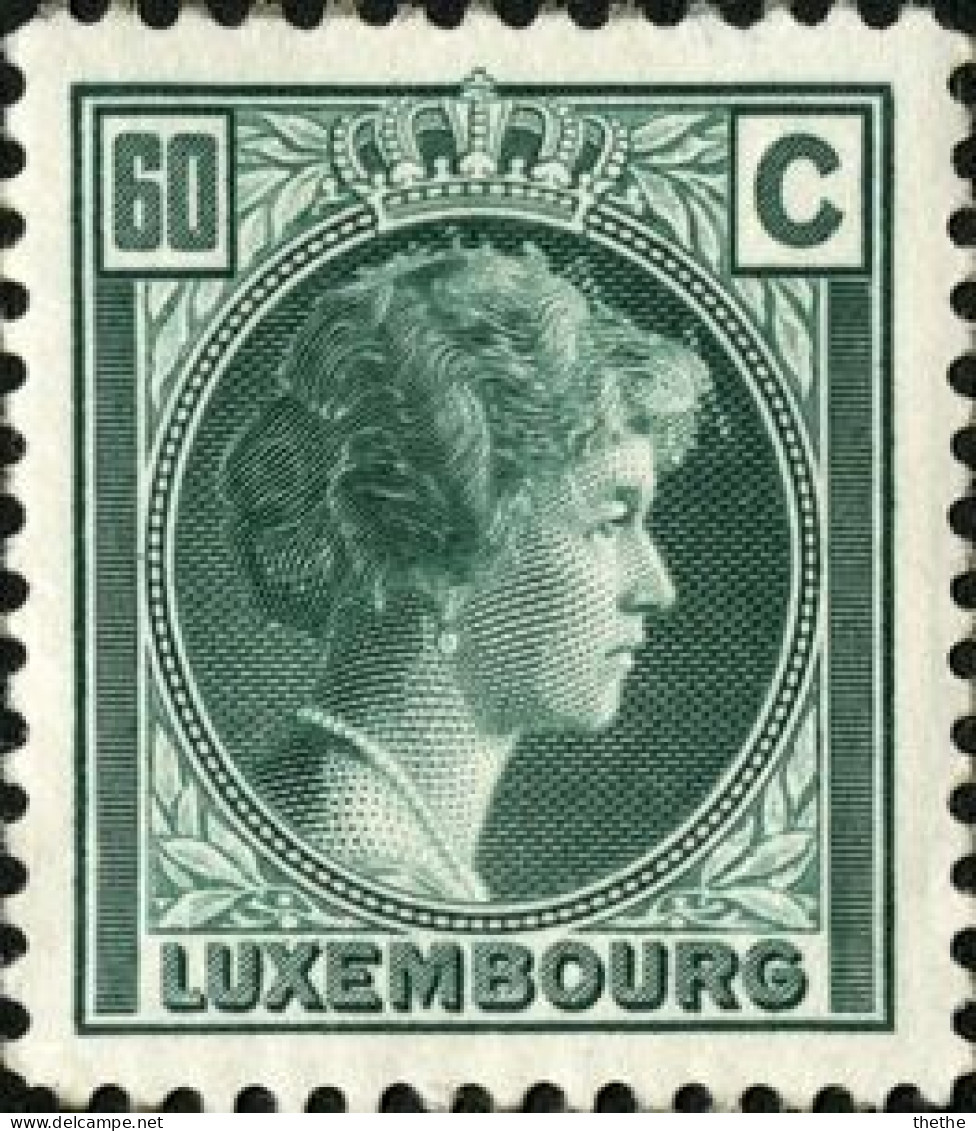 LUXEMBOURG -  Grande-Duchesse Charlotte Tournée Vers La Droite (60c Vert) - 1926-39 Charlotte Di Profilo Destro