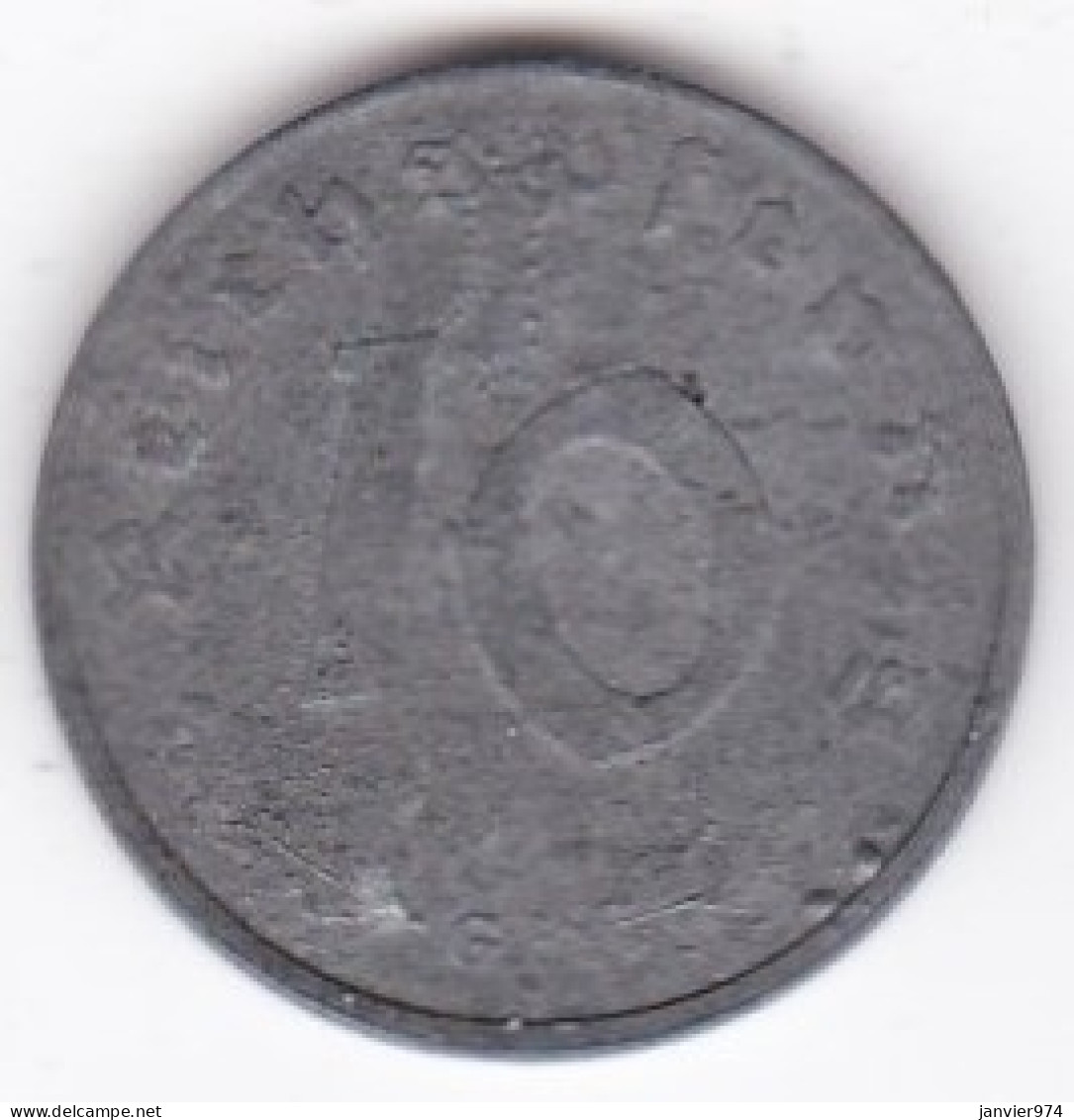 10 Reichspfennig 1944 G KARLSRUHE En Zinc - 10 Reichspfennig