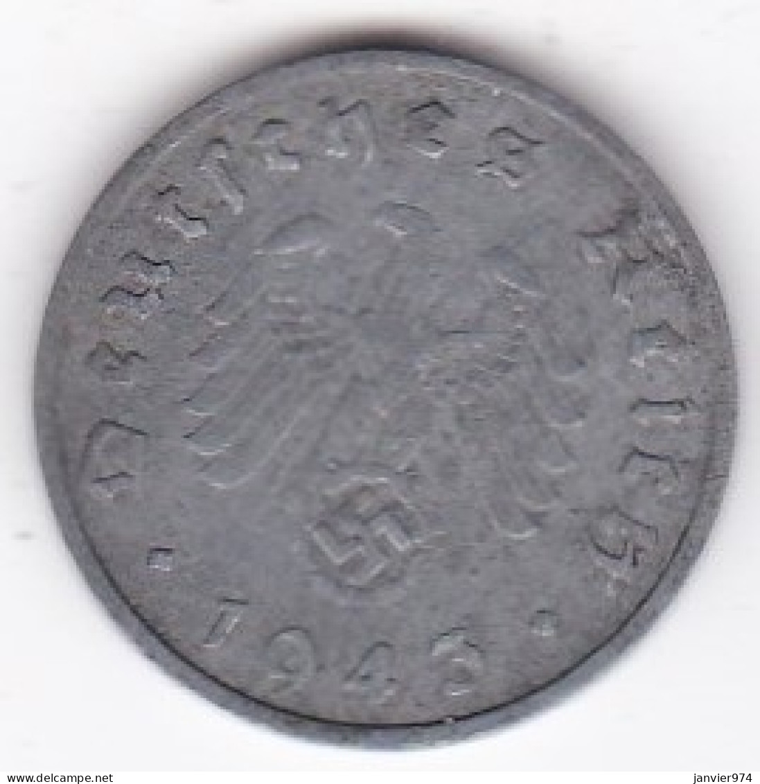 10 Reichspfennig 1943 F Stuttgart En Zinc - 10 Reichspfennig