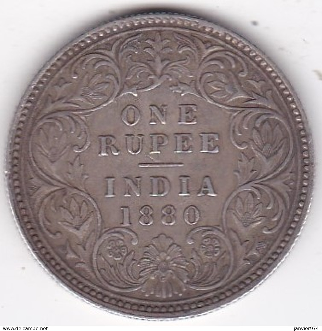 India-British 1 Rupee 1880 C Calcutta , Victoria, En Argent, KM# 492 - Inde