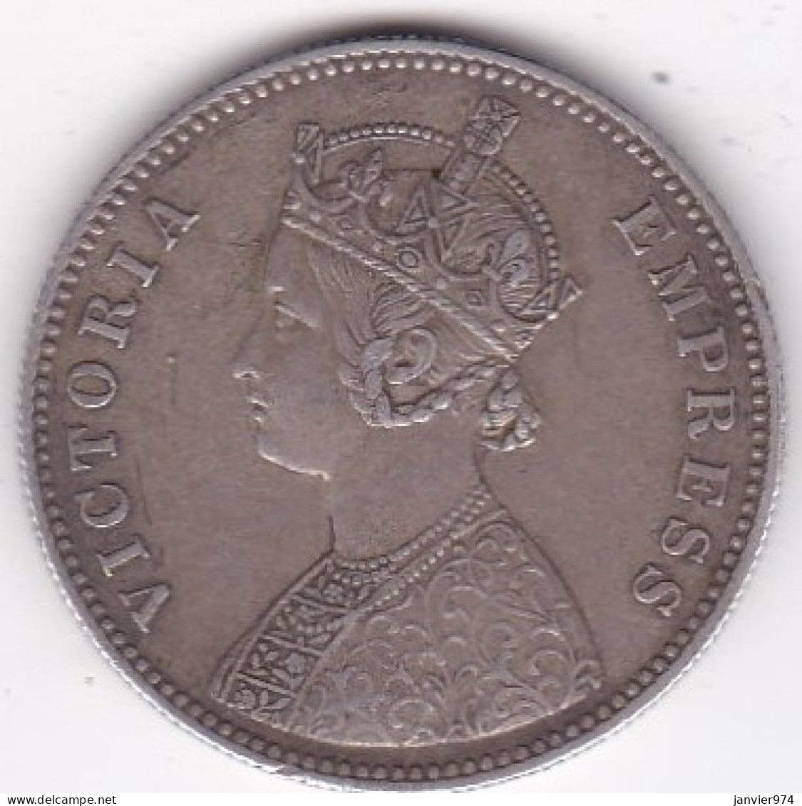 India-British 1 Rupee 1880 C Calcutta , Victoria, En Argent, KM# 492 - Indien