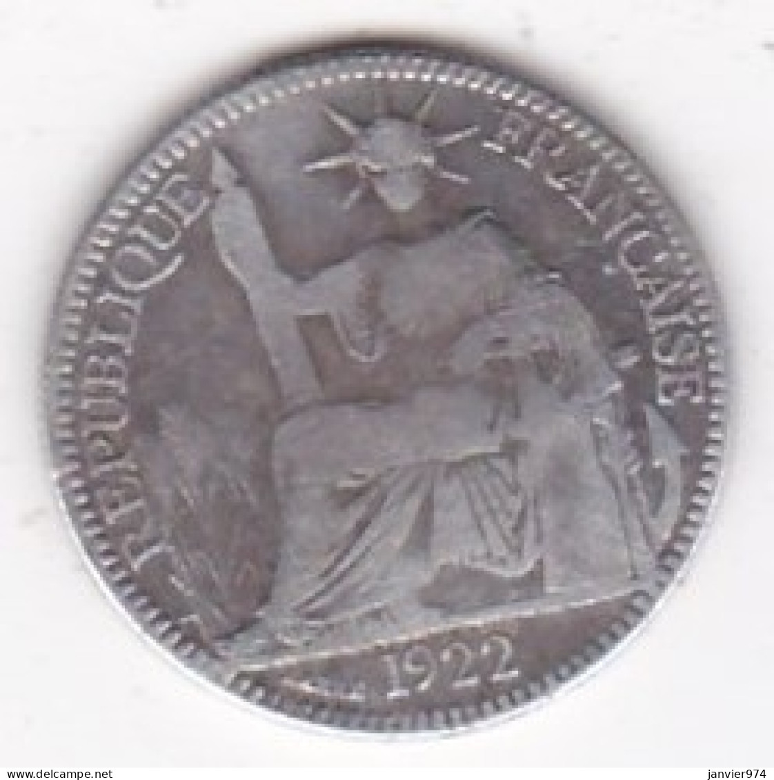 Indochine Française. 10 Cent 1922 A, En Argent, Lec# 163 - Französisch-Indochina