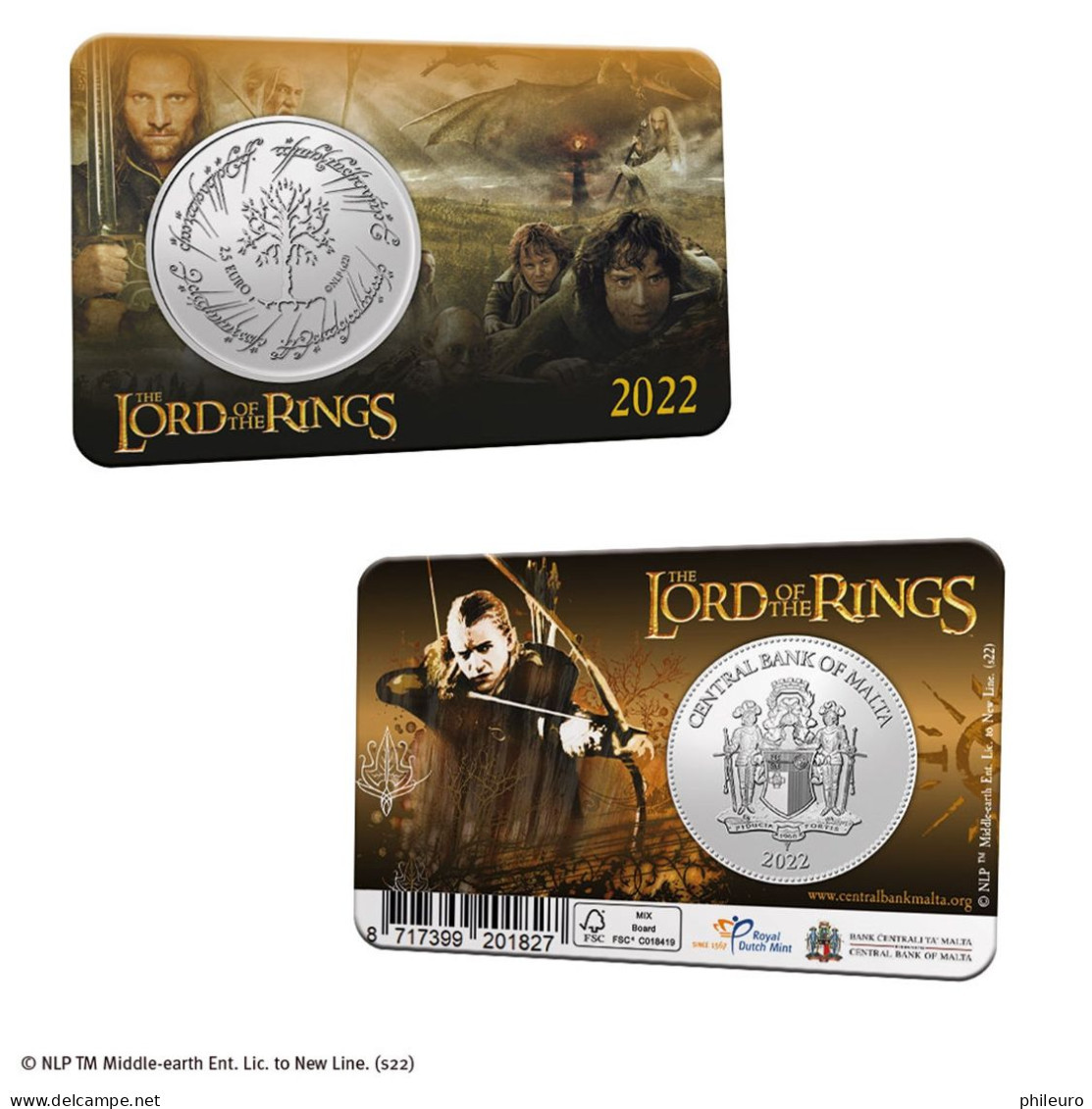 Malte 2022 : 2,5€ 'The Lord Of The Rings' (en Coincard) - Dispo En France - Malte