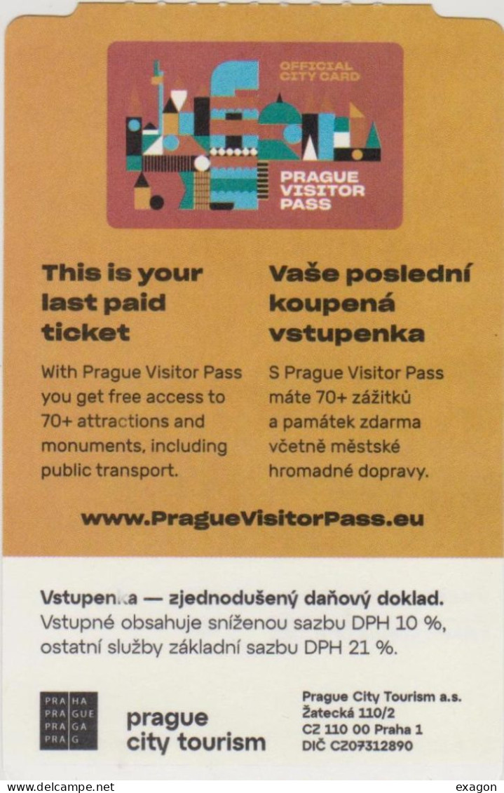 Repubblica Ceca - Praga  Biglietto  Urbano  Anno  2023. - Stock 107 - Europe