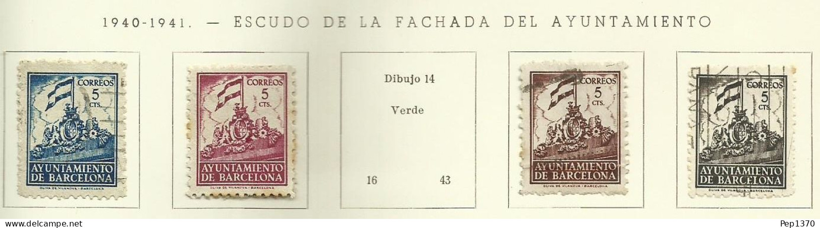 ESPAÑA 1940-1941 - AYUNTAMIENTO DE BARCELONA - FRONTISPICIO - EDIFIL 24-25-27-28 VER IMAGEN - Barcelona