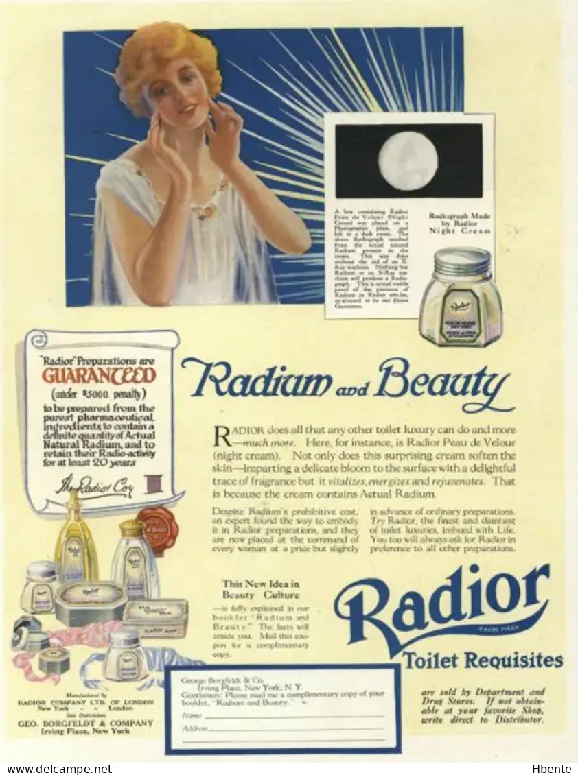 Radior Radium And Beauty - Advertising From Vogue Magazine 1919 (Photo) - Objetos