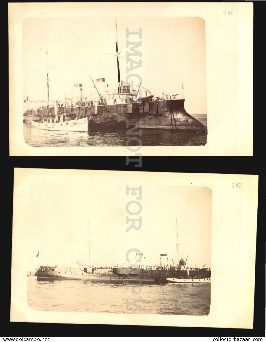 Massena French Battleship Military In Uruguay Port Real Photo RPPC Postcard 1902 - Uruguay