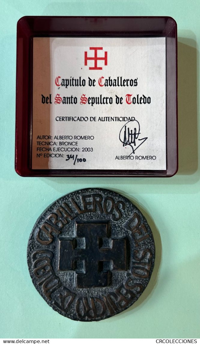 CREXP286 MEDALLA CAPITULO DE CABALLEROS DEL SANTO SEPULCRO DE TOLEDO 2003 196 GRMOS NUEVA - Professionals/Firms