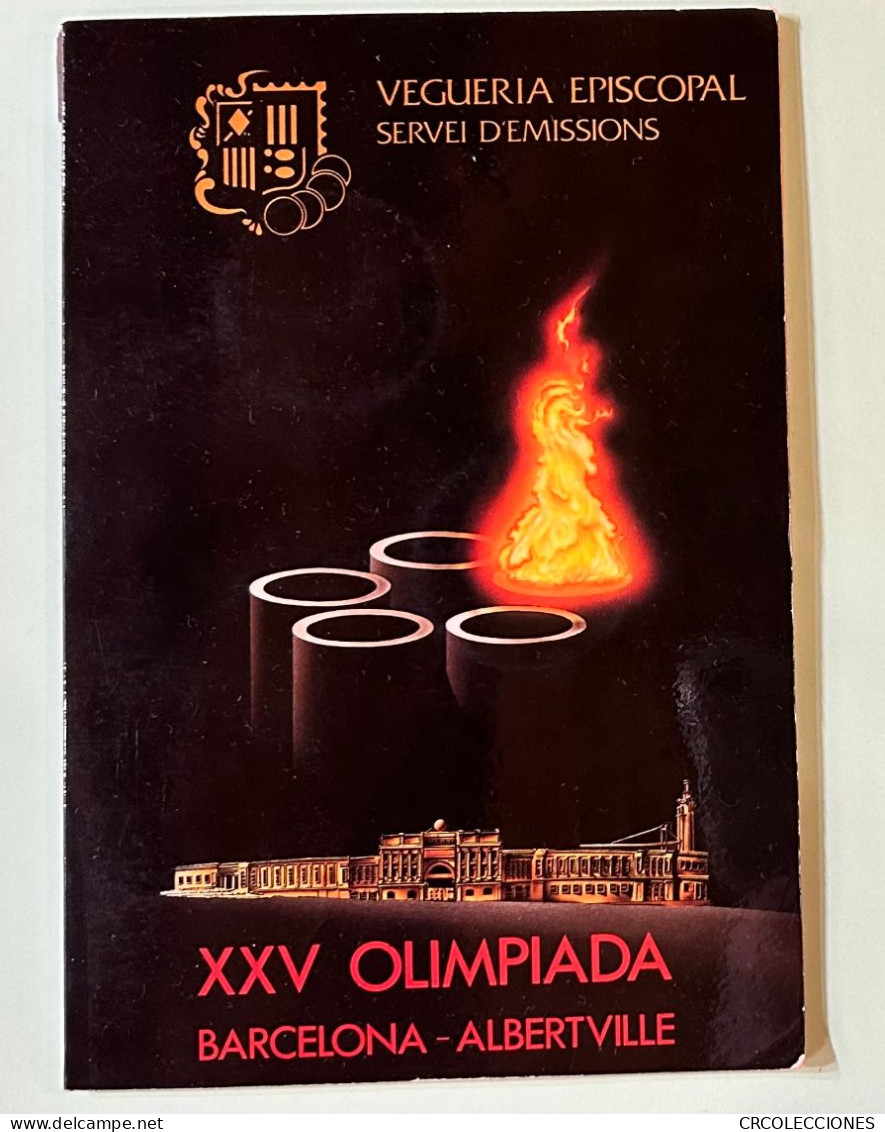 CREXP295 CARTERA MEDALLAS ANDORRA CON MONEDAS XXV OLIMPIADA BARCELONA NUEVA - Professionali/Di Società