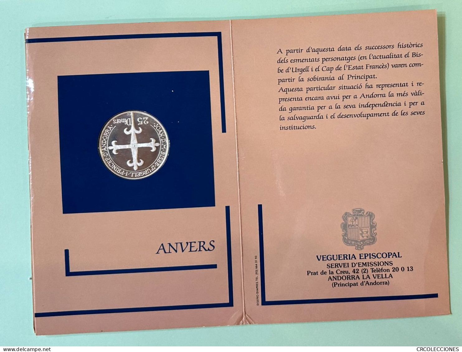 CREXP296 CARTERA MEDALLA ANDORRA 7º CENTENARIO DEL SEGON-PAREATGE 1988 NUEVA - Professionali/Di Società