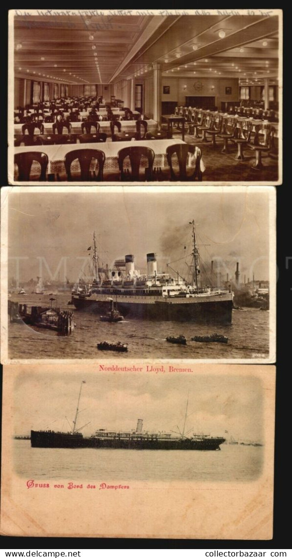 Germany Steamer Transport Sea Ship Boat Lot Of 9 Postcards HSDG Polonio Olivia - Verzamelingen & Kavels