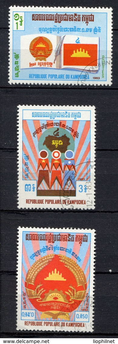 KAMPUCHEA 1983,  Yvert 359/61, Anniversaire Libération Nationale, 3 Valeurs, Oblitérés / Used. R060 - Kampuchea