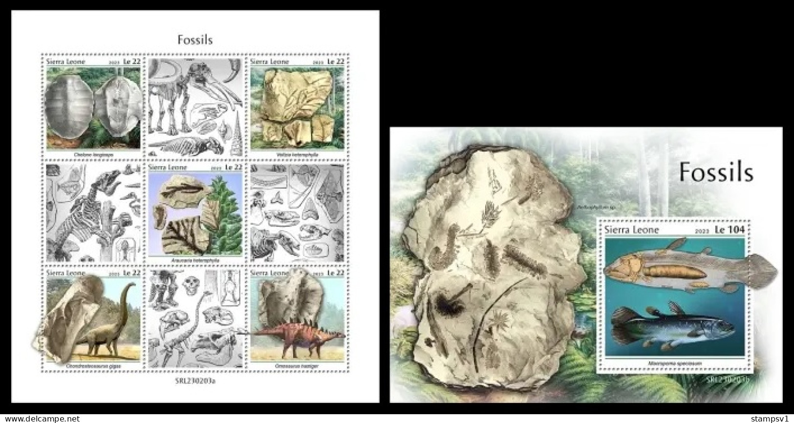 Sierra Leone 2023 Fossils. (203) OFFICIAL ISSUE - Fósiles
