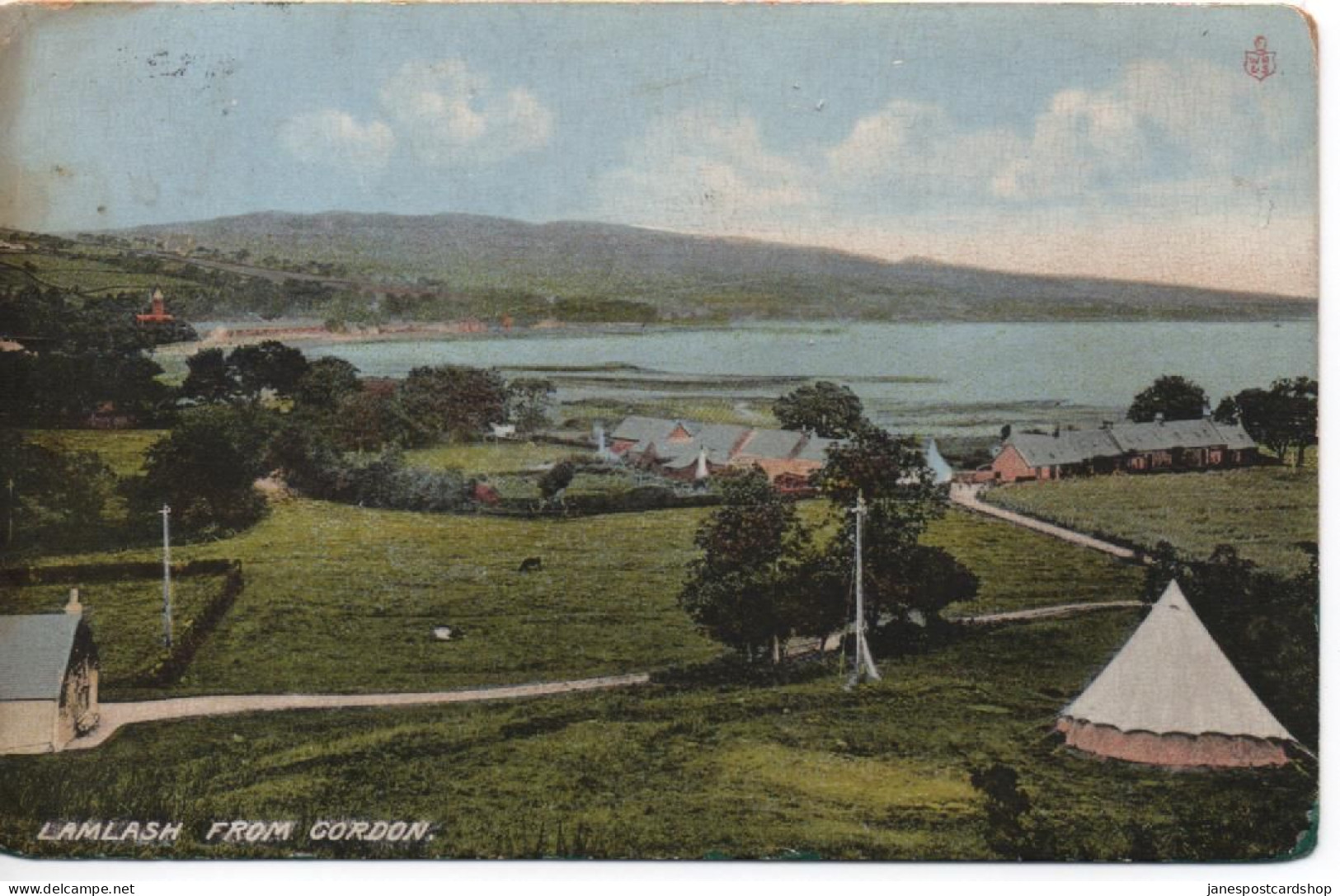 LAMLASH FROM GORDON - ISLE OF ARRAN - BUTE - POSTALLY USED FROM LAMLASH 1913? MILITARY ADDRESS - Bute