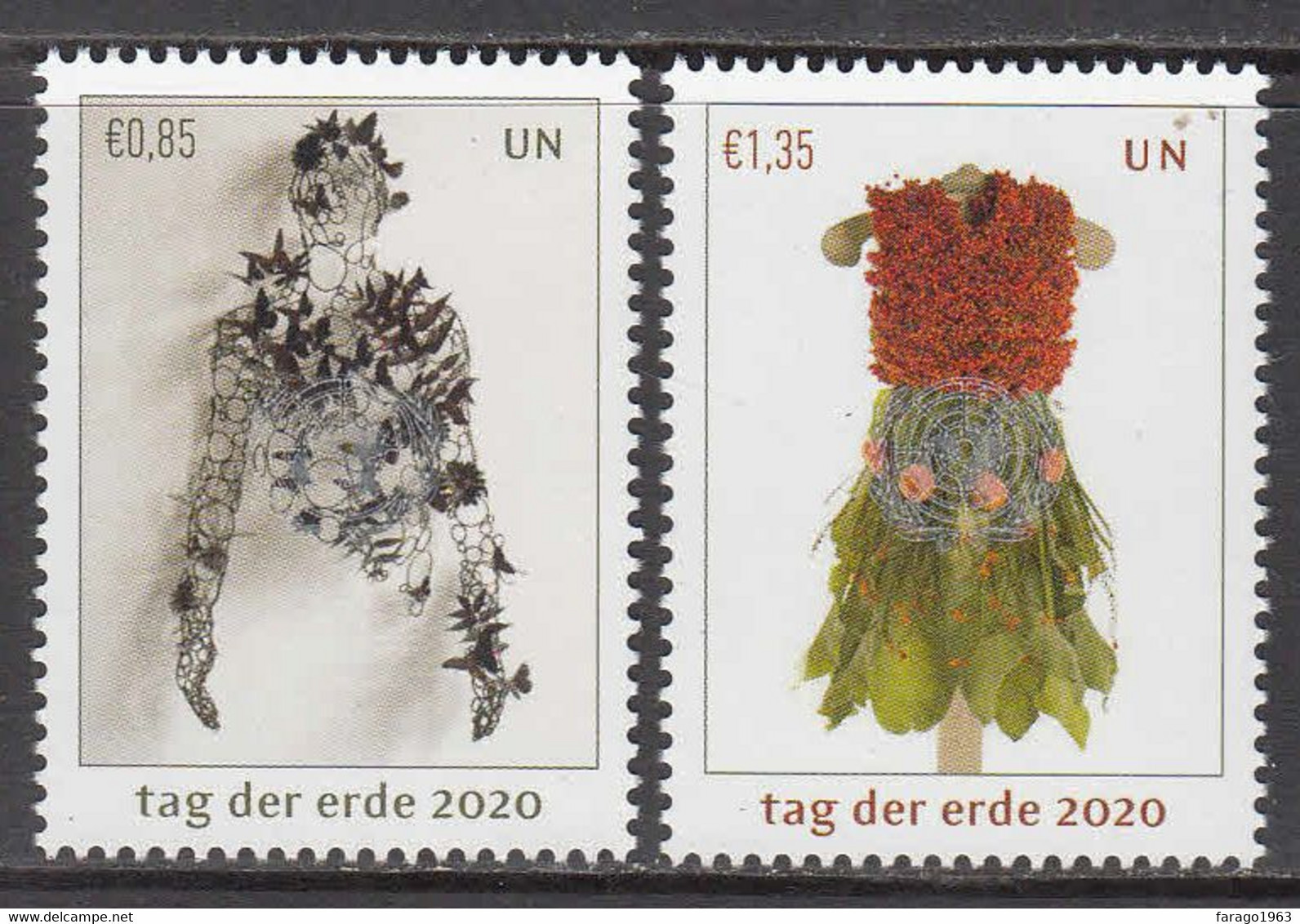 2020  United Nations Vienna Earth Day Green Environment  Complete Set Of 2 MNH  @ BELOW FACE VALUE - Neufs