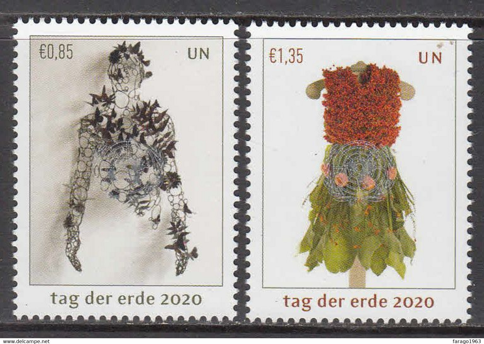 2020  United Nations Vienna Earth Day Green Environment  Complete Set Of 2 MNH  @ BELOW FACE VALUE - Ungebraucht