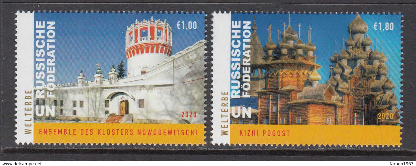 2020  United Nations Vienna UNESCO Russian Federation Complete Set Of 2 MNH  @ BELOW FACE VALUE - Nuevos