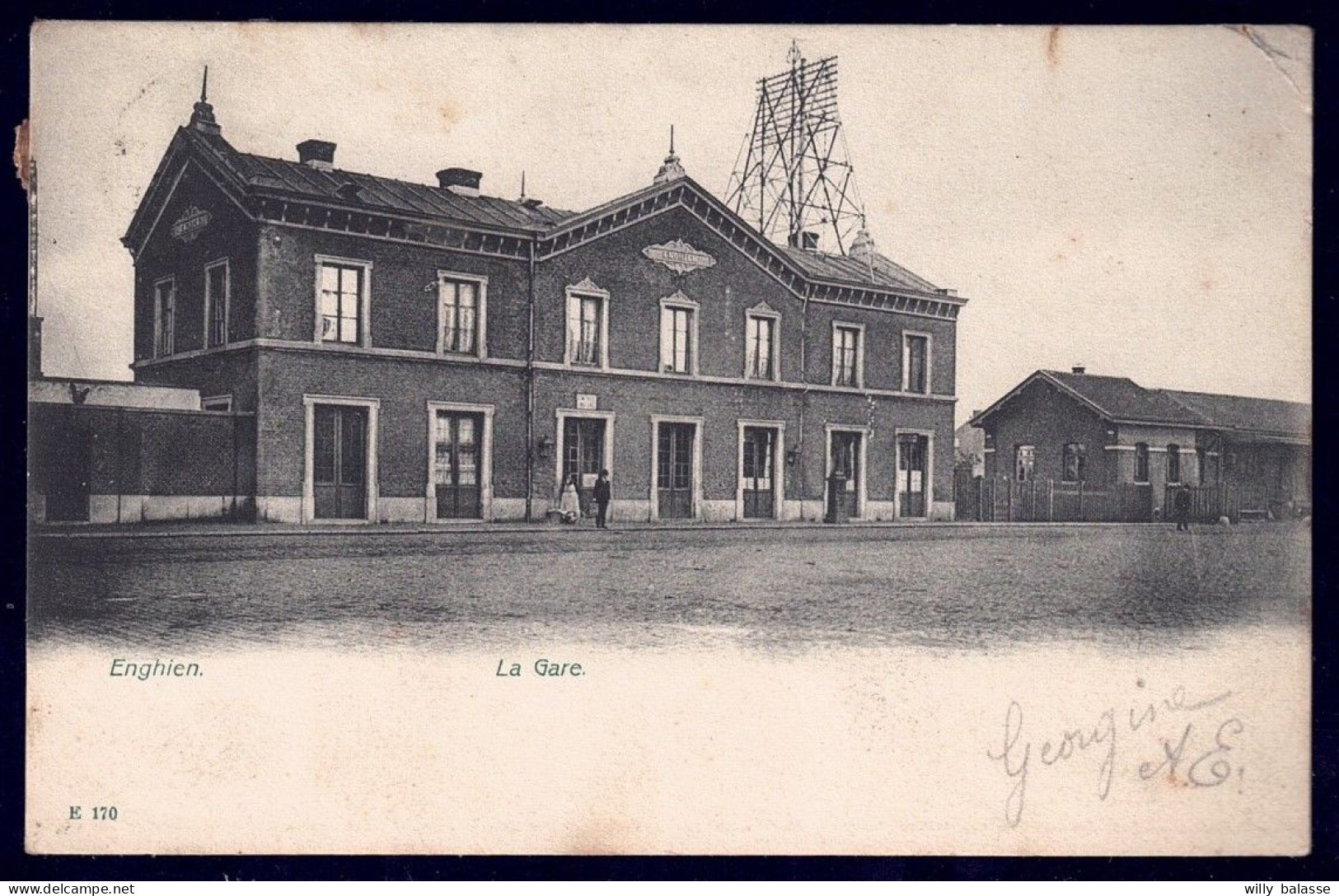 +++ CPA - ENGHIEN - EDINGEN - La Gare    // - Enghien - Edingen