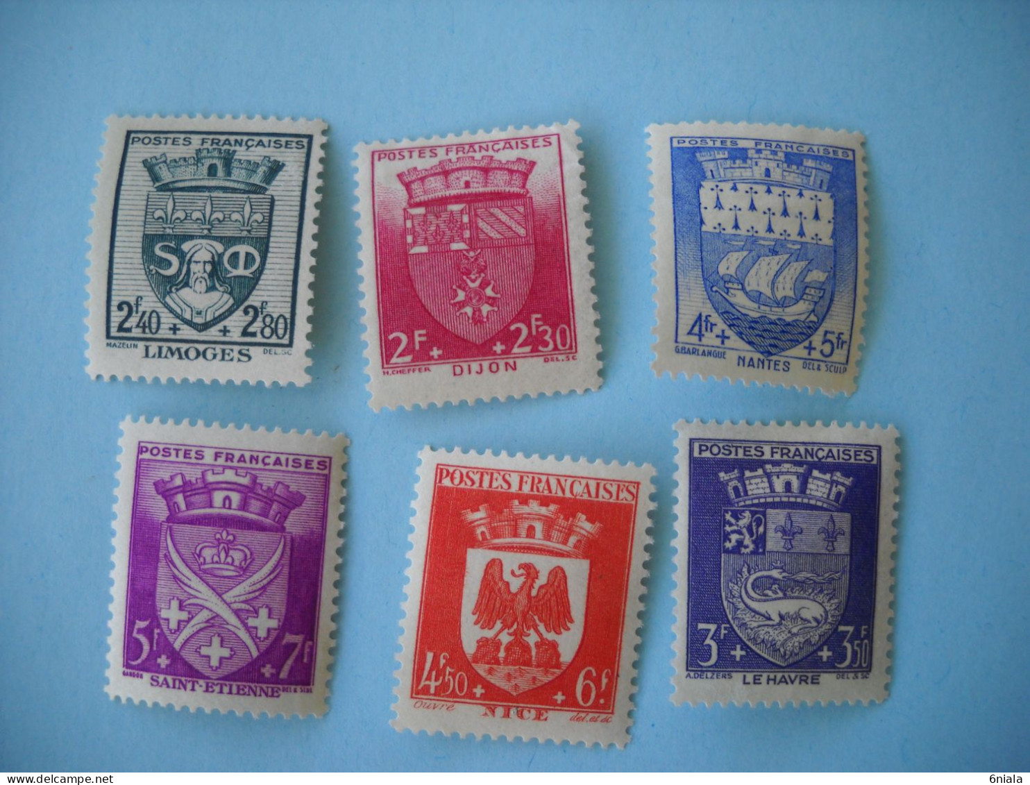 2714 Timbres De  FRANCE Blasons Armoiries Des Villes    N° 559 560 561 562 563 564  Sans Gomme SG  1942 - 1941-66 Wapenschilden