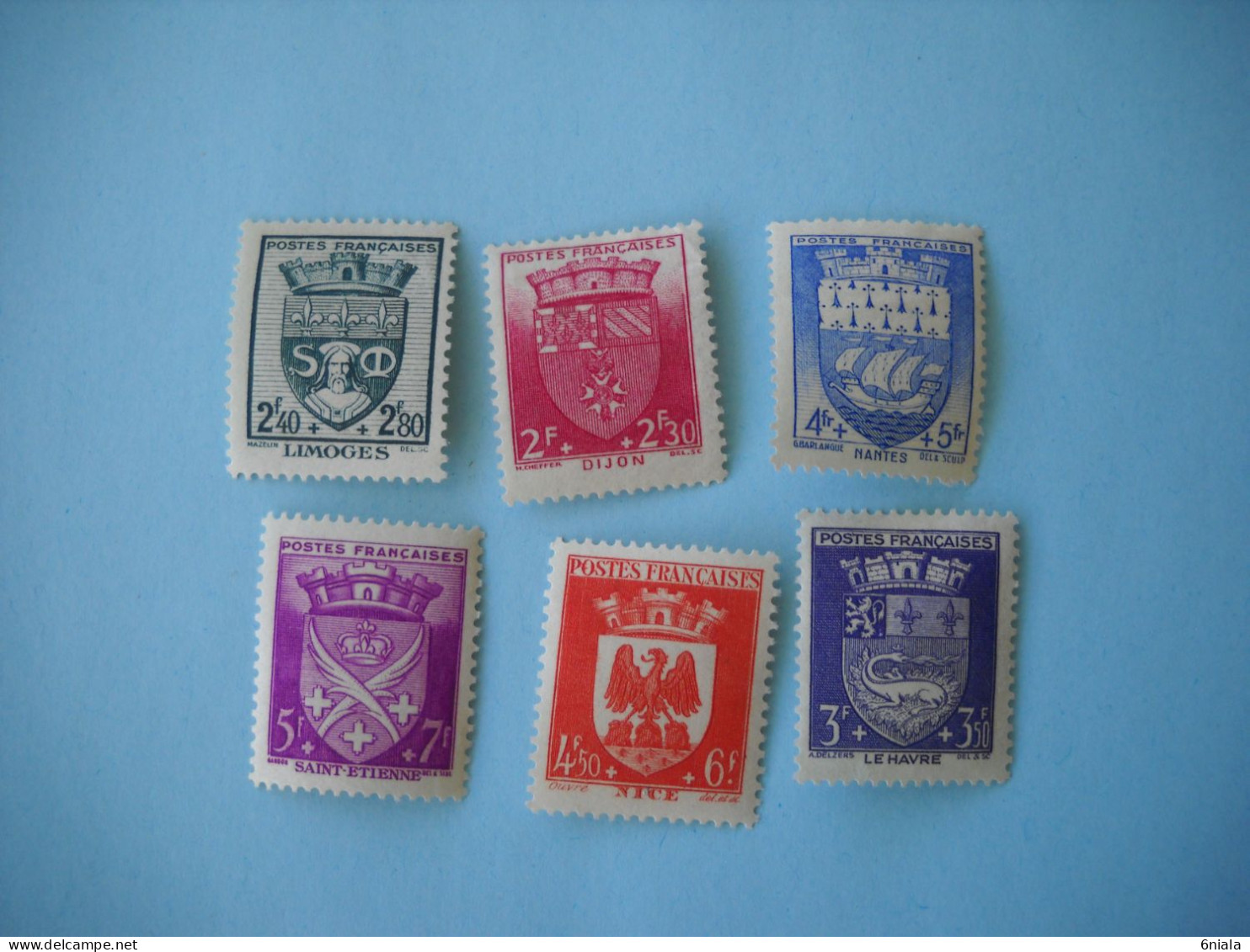 2714 Timbres De  FRANCE Blasons Armoiries Des Villes    N° 559 560 561 562 563 564  Sans Gomme SG  1942 - 1941-66 Coat Of Arms And Heraldry