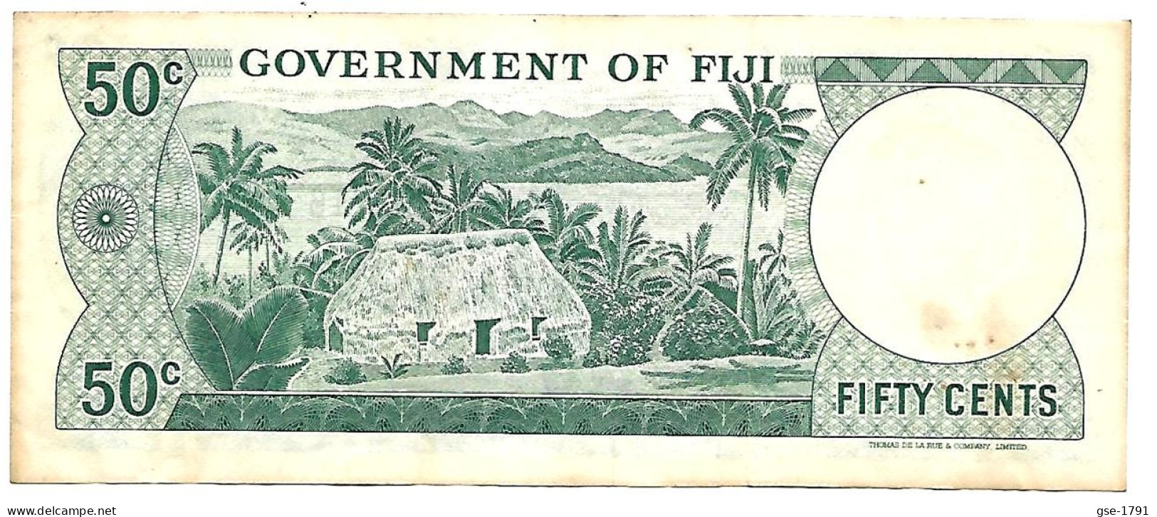 FIDJI ,GOUV. De FIJI. ELISABETH II  Au Brassard  50 Cents (1968 )   # 58  TB+ - Fiji