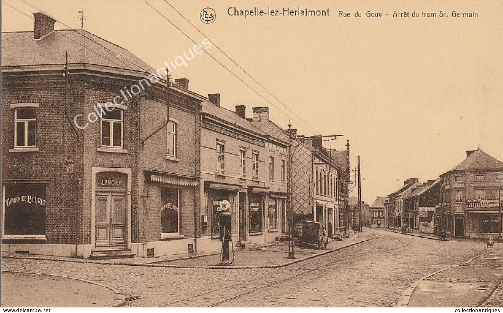 CPA Chapelle Lez Herlaimont - Rue Du Gouy - Arrêt Du Tram St-Germain - Non Circulée - Divisée - TB - Chapelle-lez-Herlaimont