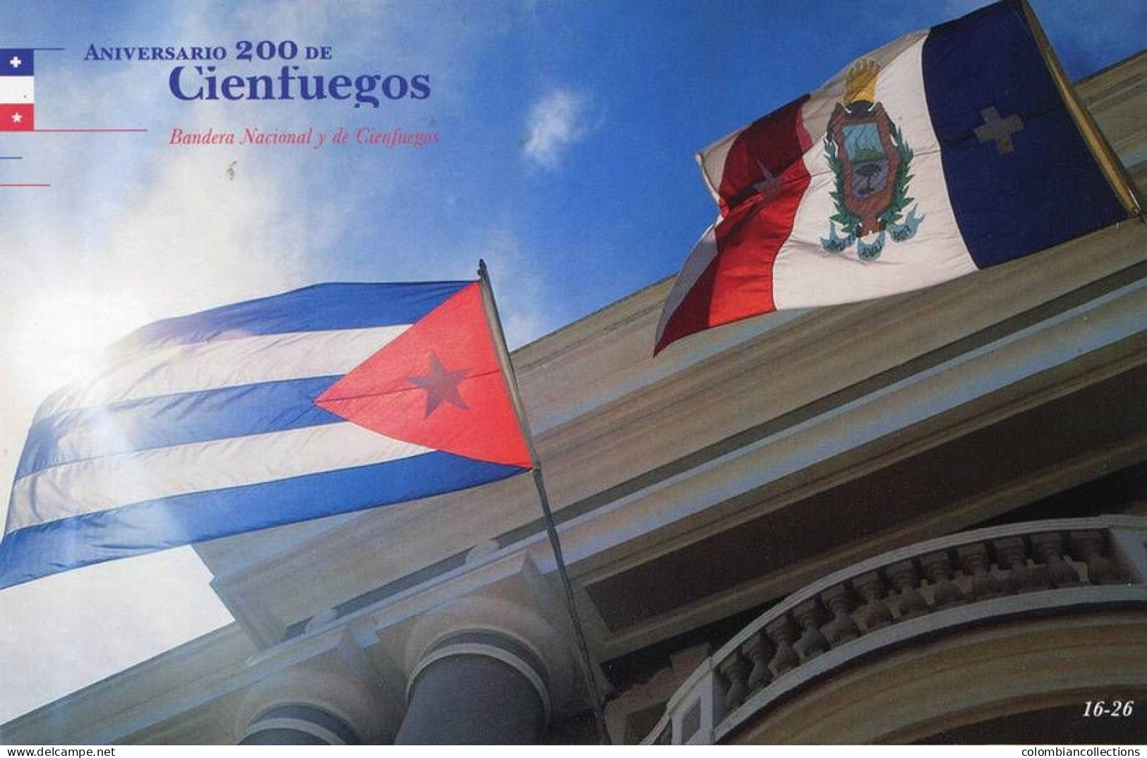 Lote PEP1469, Cuba, Entero Postal, Stationery, Aniversario 200 De Cienfuegos, 16-26, Banderas, Flag - Maximum Cards