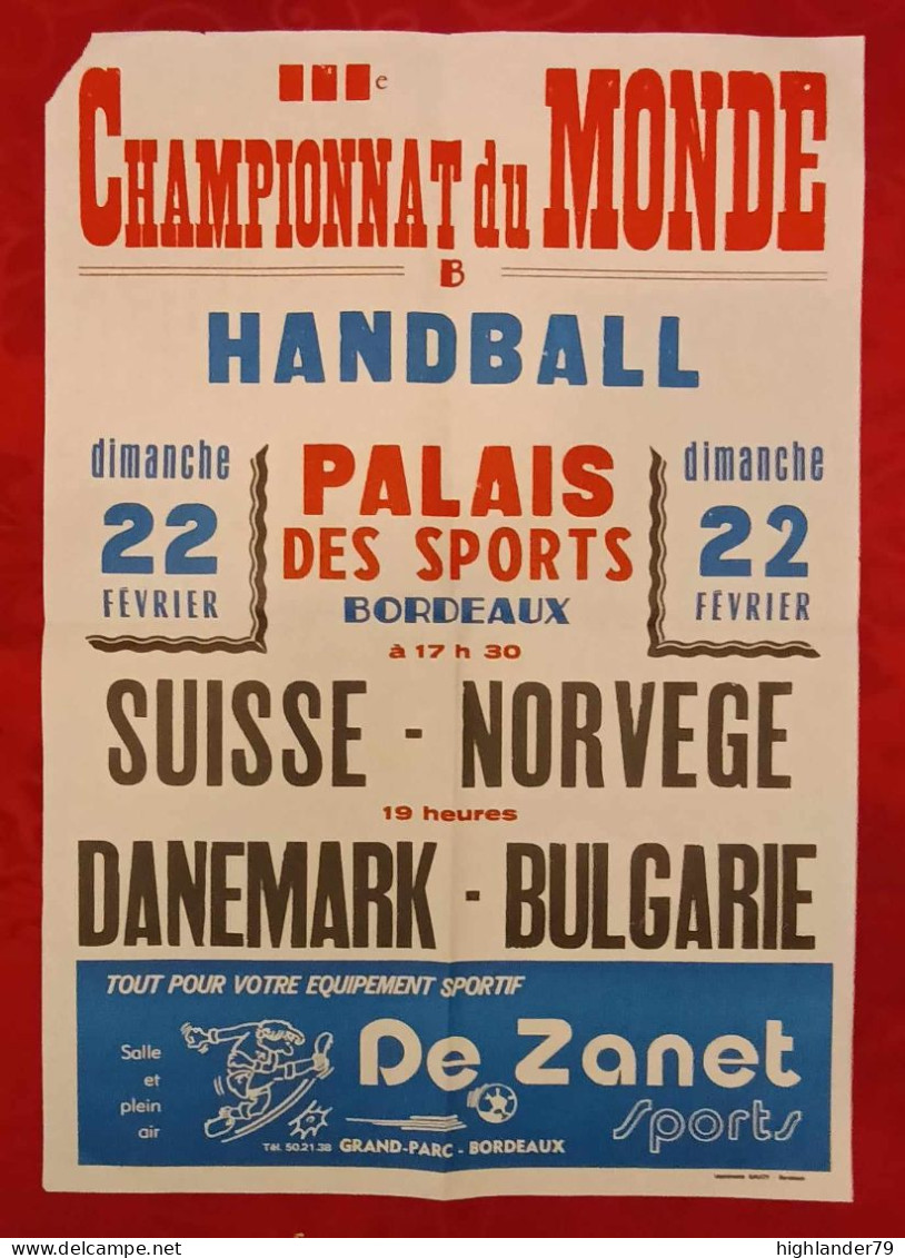 Handball World Championship Bordeaux France Poster - Balonmano