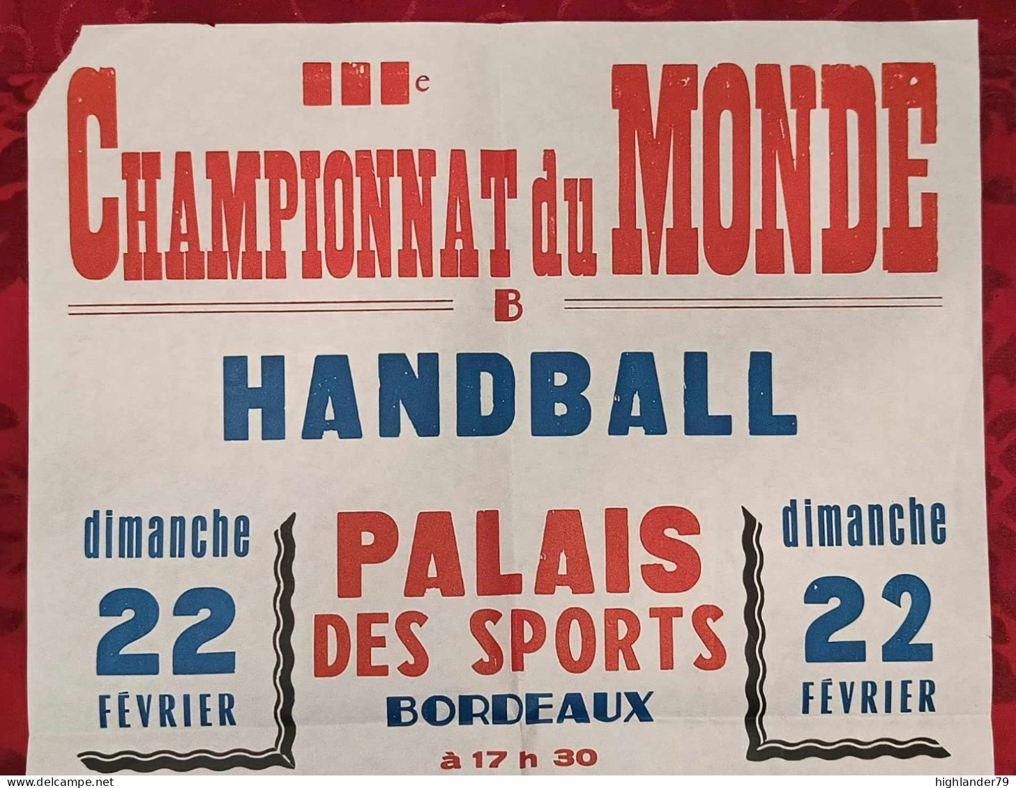 Handball World Championship Bordeaux France Poster - Balonmano