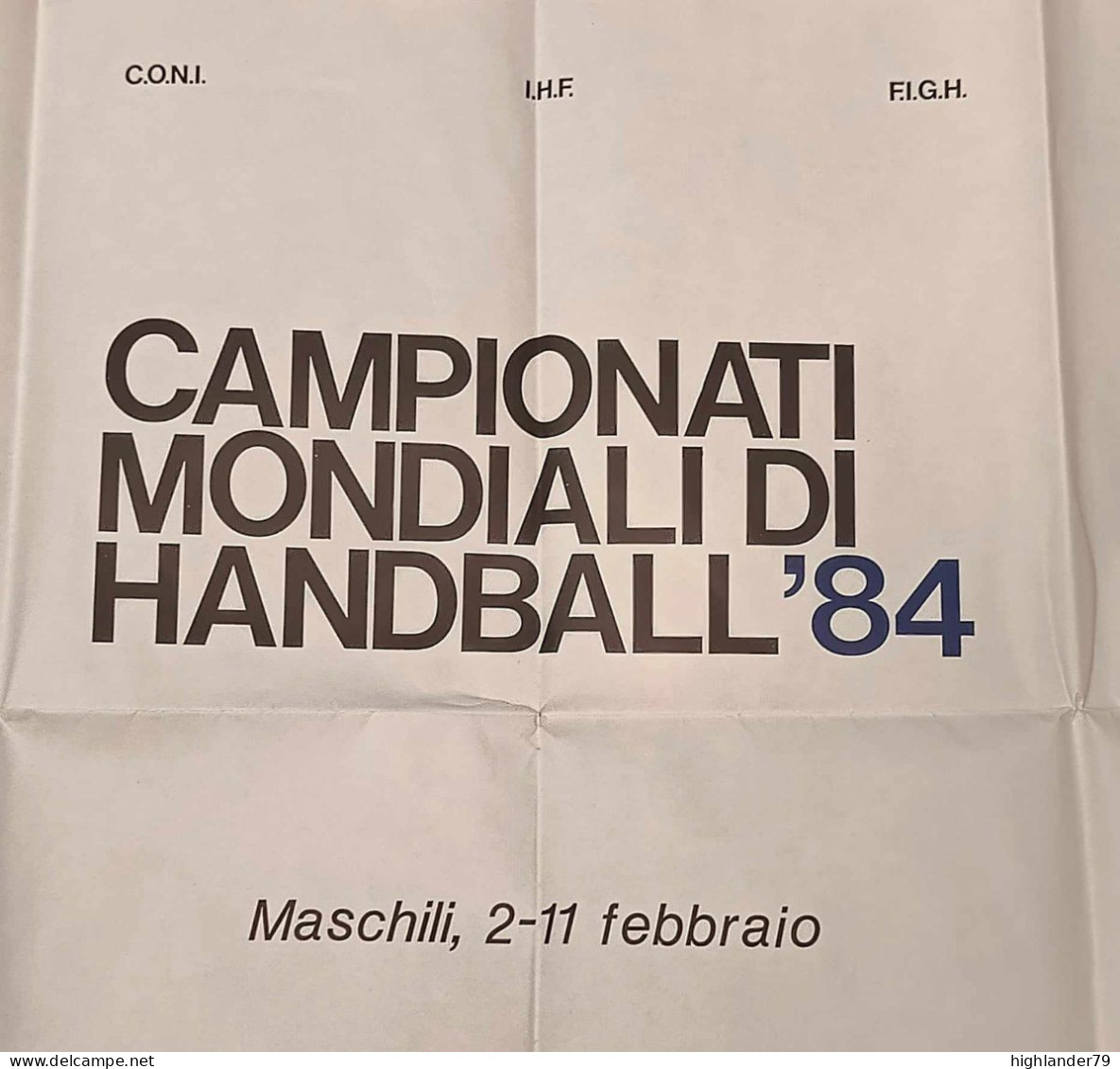 Handball World Championships Italy 1984 Ciccio Poster - Handbal