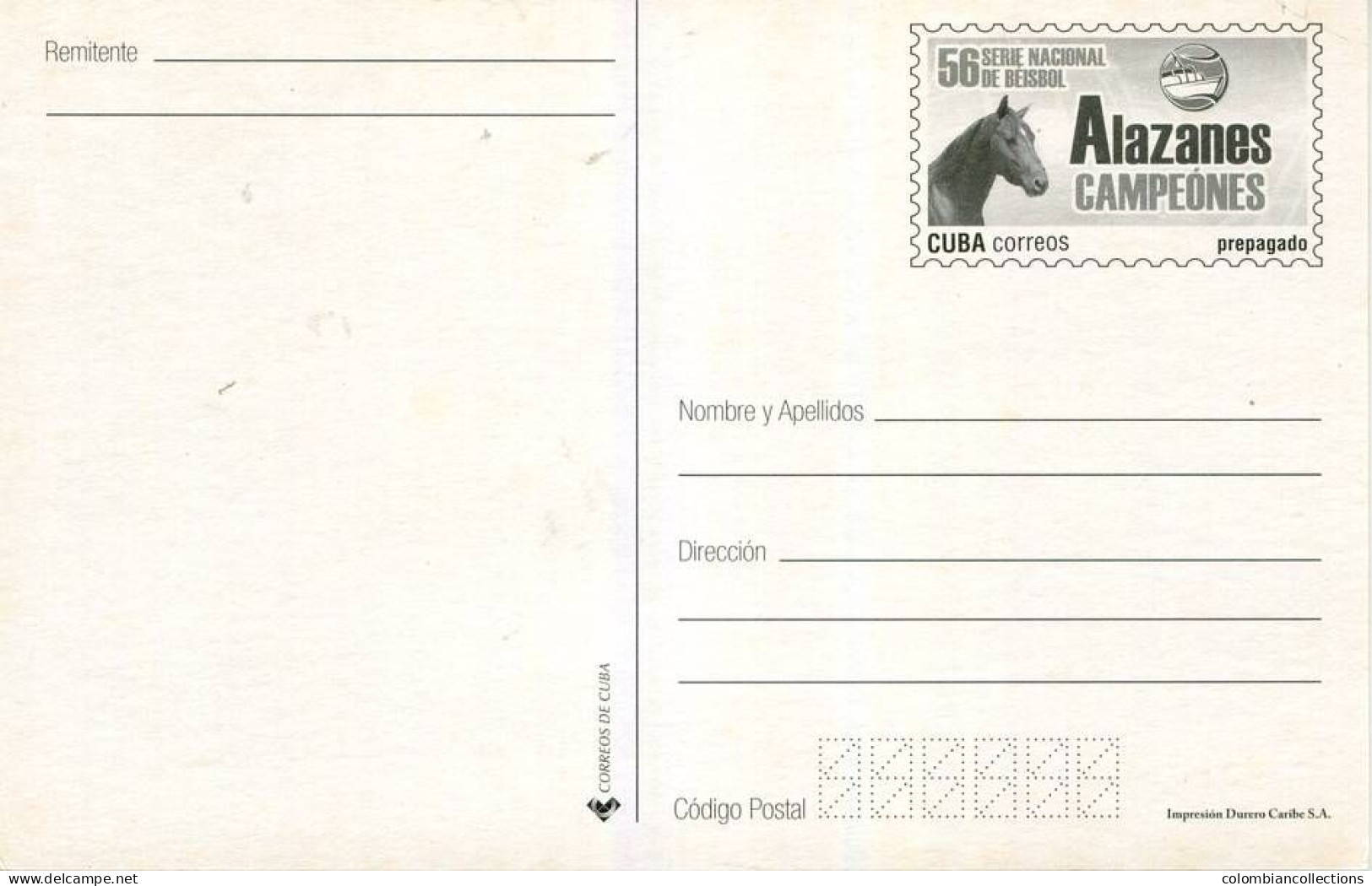 Lote PEP1480, Cuba, Entero Postal, Stationery, 56 Serie Nacional De Beisbol, Granma, 1-12, Baseball, Horse - Tarjetas – Máxima