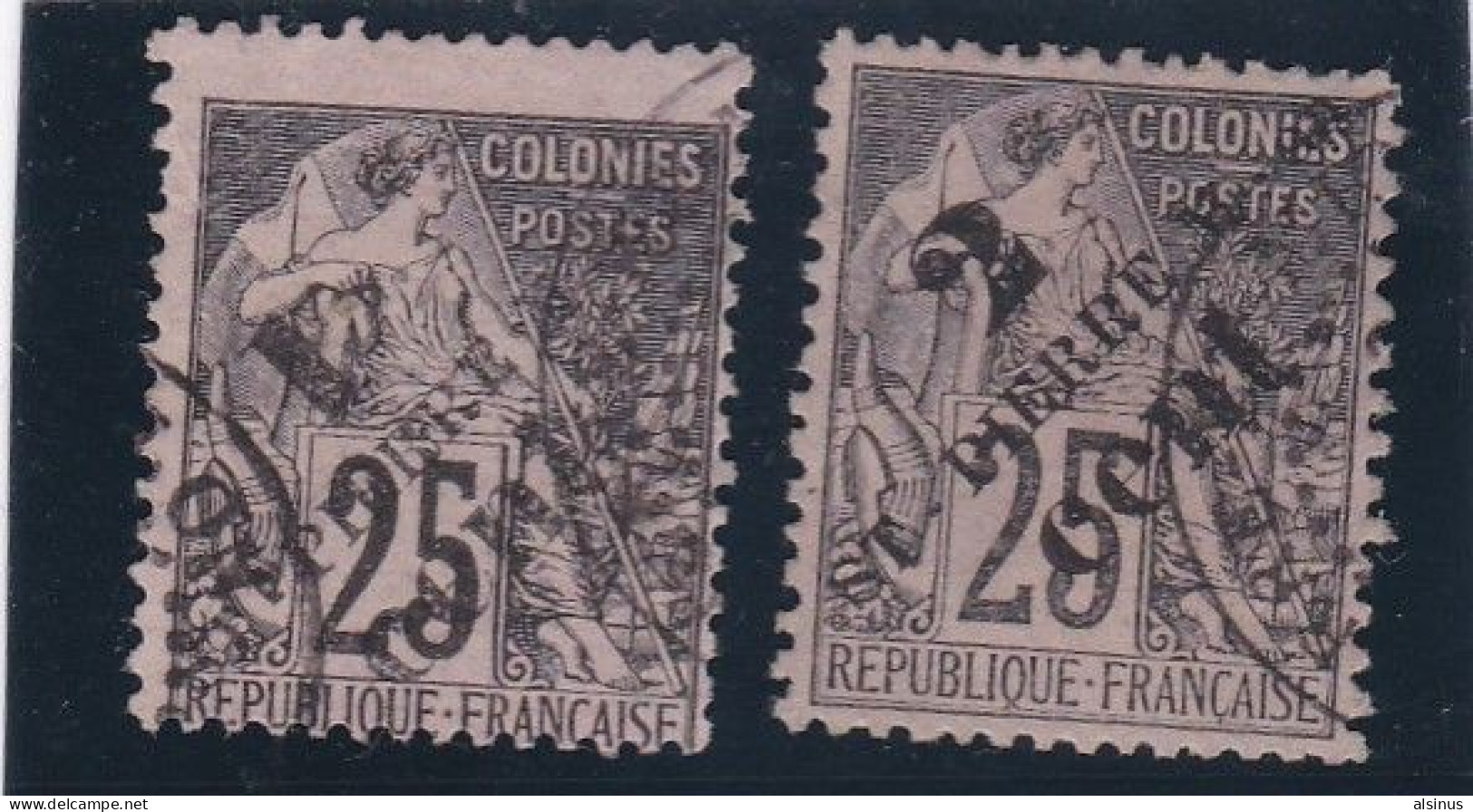 SAINT PIERRE ET MIQUELON - 1891/92 - TYPE DES COLONIES SURCHARGES - N°37 1C SUR 25 C - N°40 2C SUR 25 C  - OBLITERES - Used Stamps