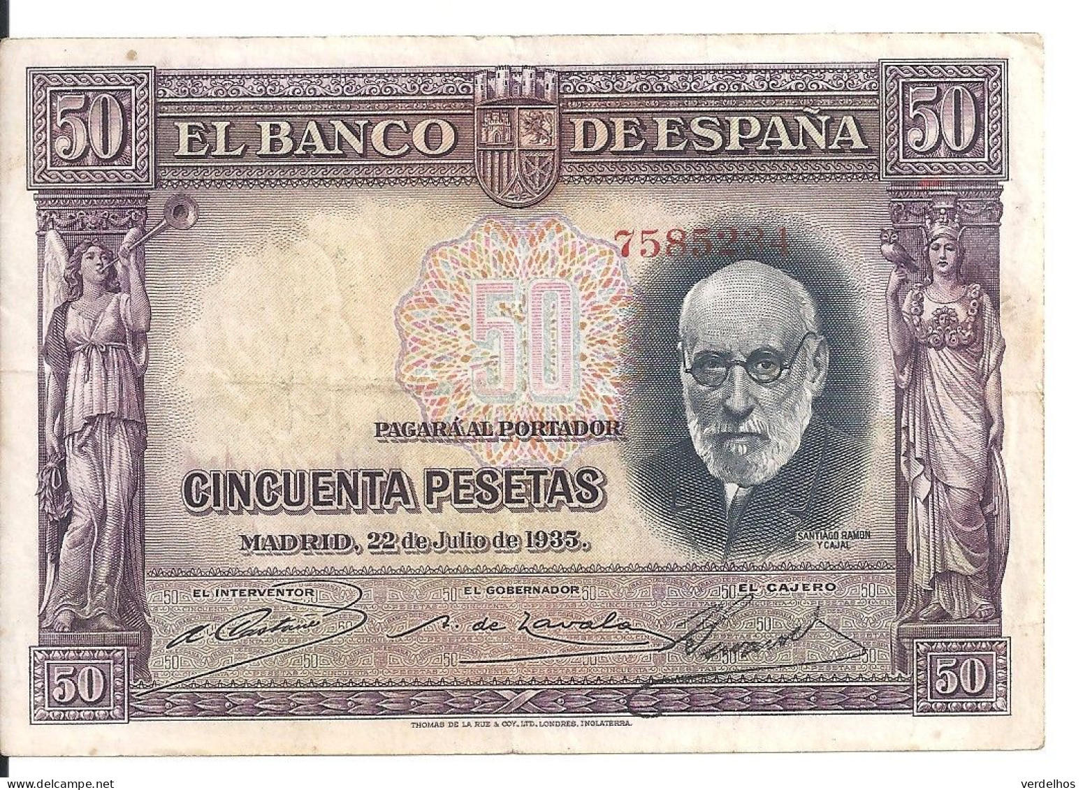 ESPAGNE 50 PESETAS 1935 XF P 88 - 50 Pesetas