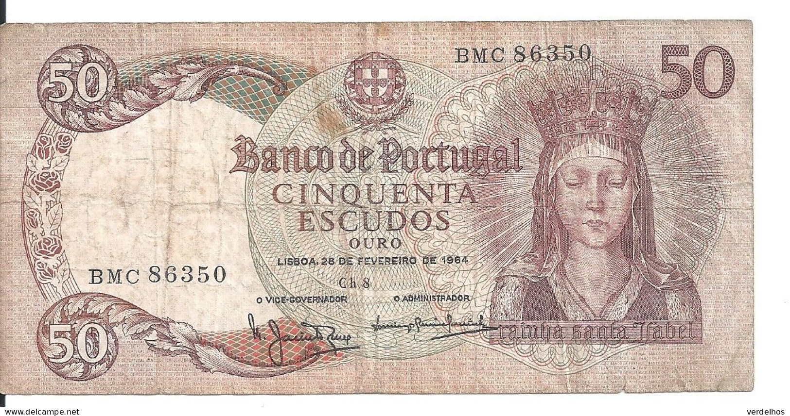 PORTUGAL 50 ESCUDOS 1964 VF P 168 - Portugal