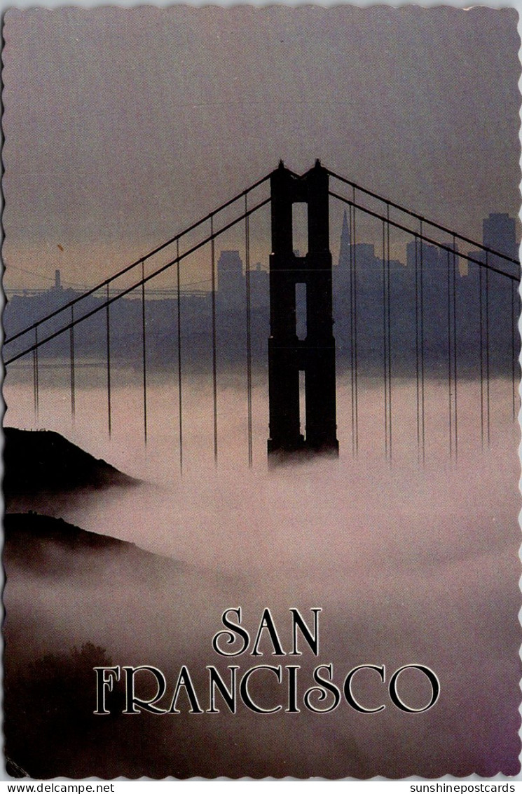 California San Francisco Golden Gate Bridge North Tower Above Layer Of Morning Fog - San Francisco