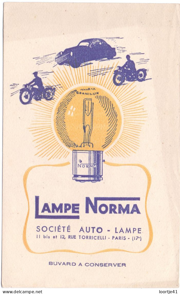 Buvard Vloeipapier - Pub Reclame - Lampe Norma - Paris - Electricity & Gas