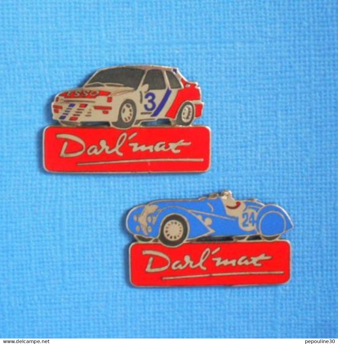 2 PIN'S //  ** DARL'MAT / PEUGEOT 302 / 24H DU MANS / PEUGEOT 309  GTI TURBO 1988 ** . (Démons & Merveilles) - Peugeot